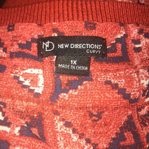 New Directions knit sweater with sheer undershirt - Picture 7 of 8